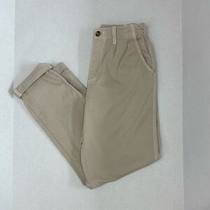 American Eagle High Rise Mom Pants Size 4 Beige Paperbag Waist Casual Everyday